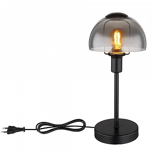 Настольная лампа Globo Металл Стекло Smoke Look Сенсорное управление E14 Диаметр 15 x 32 см Black - Фото 1