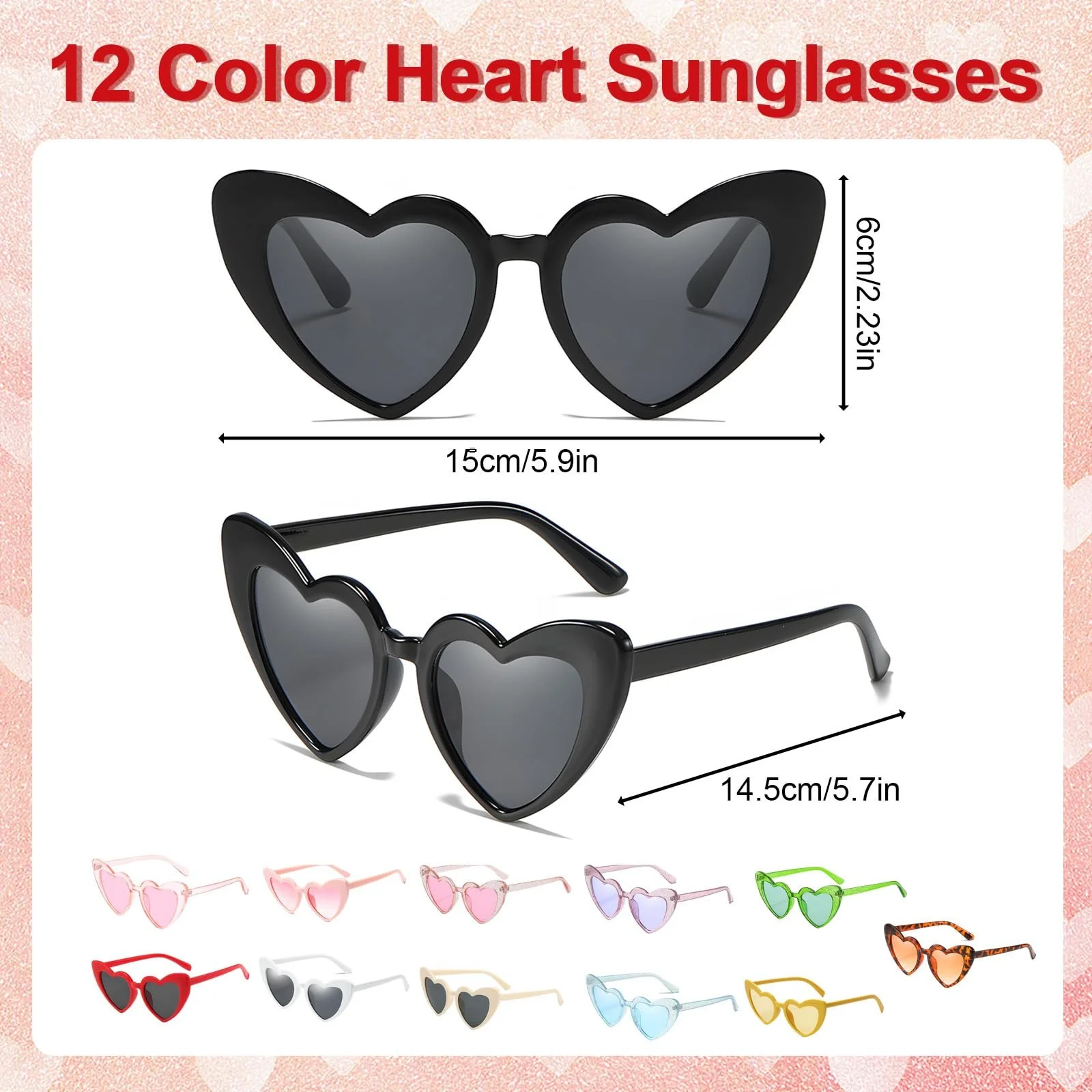 Солнцезащитные Очки Сердце (12 пар), фото №2