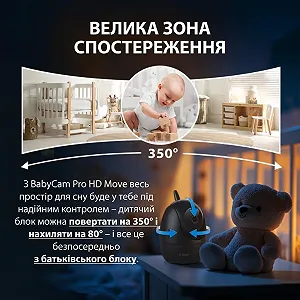 Видеоняня reer BabyCam Pro HD Move / Дальность 300 м / FHSS / Ночное видение synthetic.ua - Фото 1