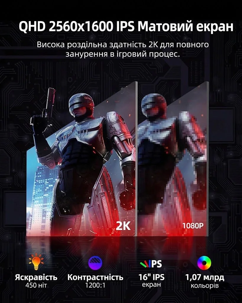 Монітор портативний 16.1" UPERFECT 2К IPS 144 Гц, фото №2