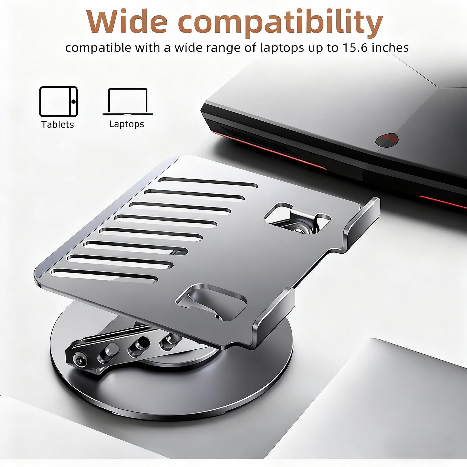 Підставка для ноутбука 3600 Регульована по висоті Металеваз подвійною підтримкою Ергономічна, фото №6