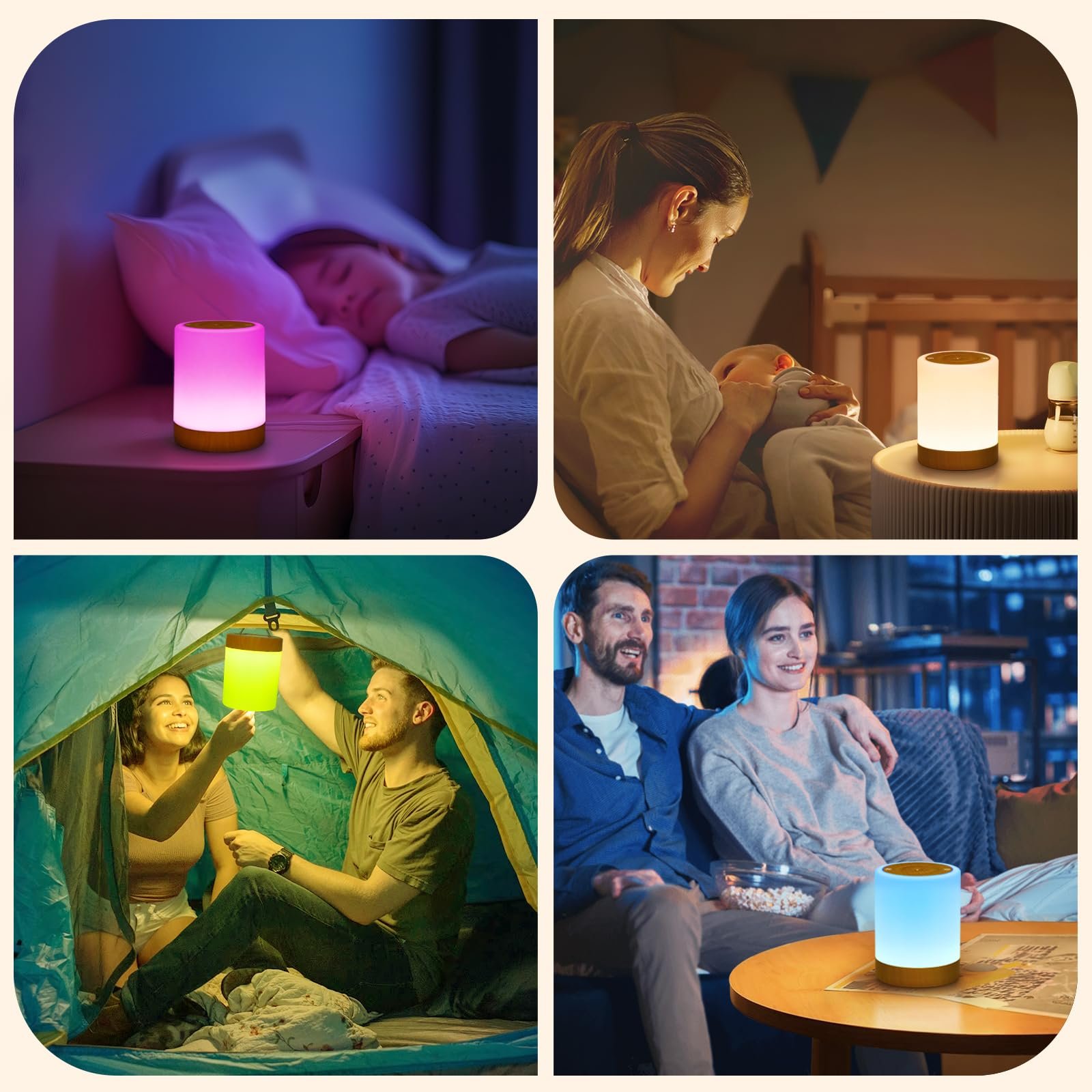 Нічник настільний LED Сенсорний RGB 1500 мАг Білий, фото №7