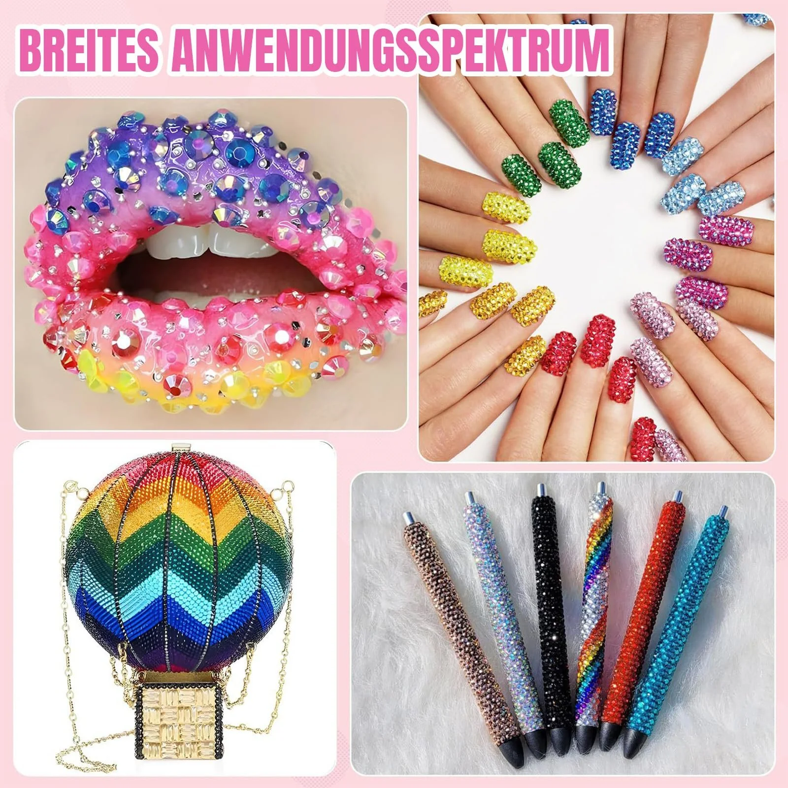 Набор страз для ногтей Glitter Stones Nails Set круглые глянцевые 3 мм 24 цвета 19200 шт с пинцетом и восковым карандашом, фото №6 Набор страз для ногтей Glitter Stones Nails Set круглые глянцевые 3 мм 24 цвета 19200 шт с пинцетом и восковым карандашом, фото №6