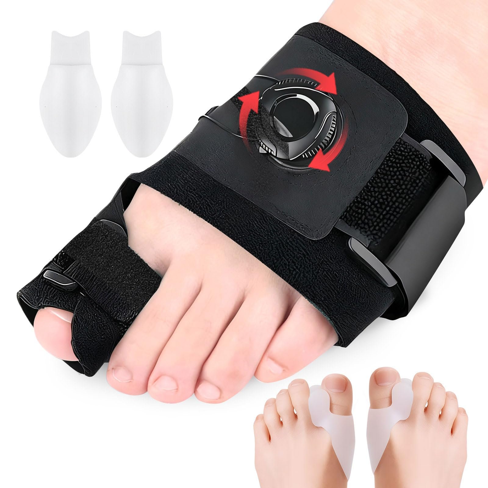 Коректор великого пальця стопи з 2 силіконовими роздільниками для пальців Шина, фото №1