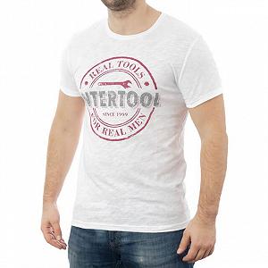 Футболка світло-сіра меланж S 100 бавовна INTERTOOL SP-2211 synthetic.ua - Фото 1