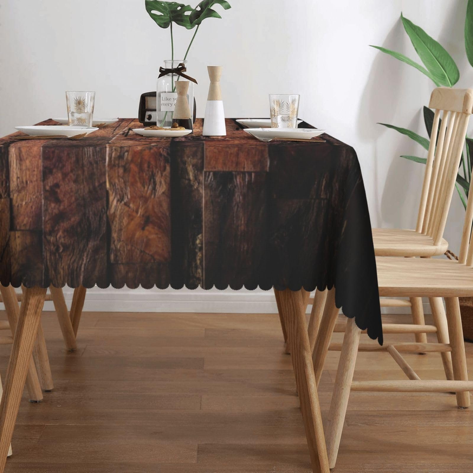 Скатертина Dark Wood Vintage Natural Wood 54x72 дюйми Коричнева, фото №3