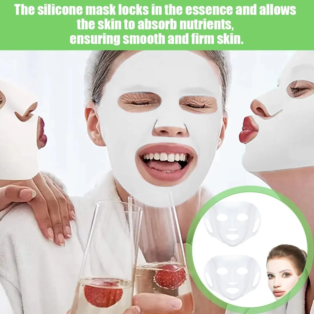 Багаторазова силіконова маска SGERUFZ для обличчя з гачками, 2 шт, фото №6 Багаторазова силіконова маска SGERUFZ для обличчя з гачками, 2 шт, фото №6