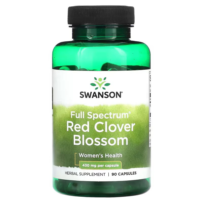 Красный клевер Swanson Red Clover Blossom 430 mg Full Spectrum 90 капсул, фото №1