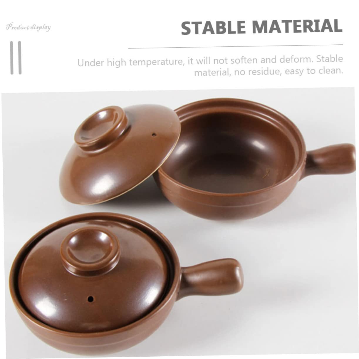 Керамическая кастрюля Ciieeo литиевая термостойкая с крышкой маленькая, фото №2