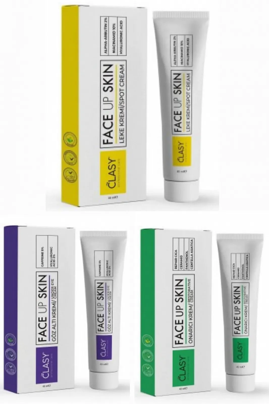 Набір засобів для догляду Face Up Skin 3-в-1 крем від плям, крем під очі, відновлюючий крем 3 x 40 мл, фото №1 Набір засобів для догляду Face Up Skin 3-в-1 крем від плям, крем під очі, відновлюючий крем 3 x 40 мл, фото №1