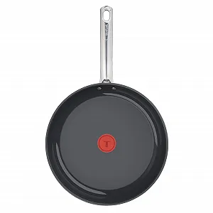 Сковорода Tefal Duetto On G7660434 24 см, керамическое антипригарное покрытие Go Ceram, Thermal Signal, клепаная ручка, подходит для всех типов плит, прочная, нержавеющая сталь synthetic.ua - Фото 1