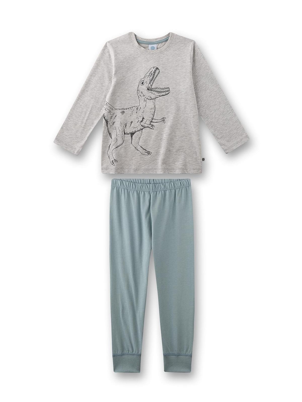 Піжама Sanetta для хлопчиків Довга Сіра Динозавр, фото №1