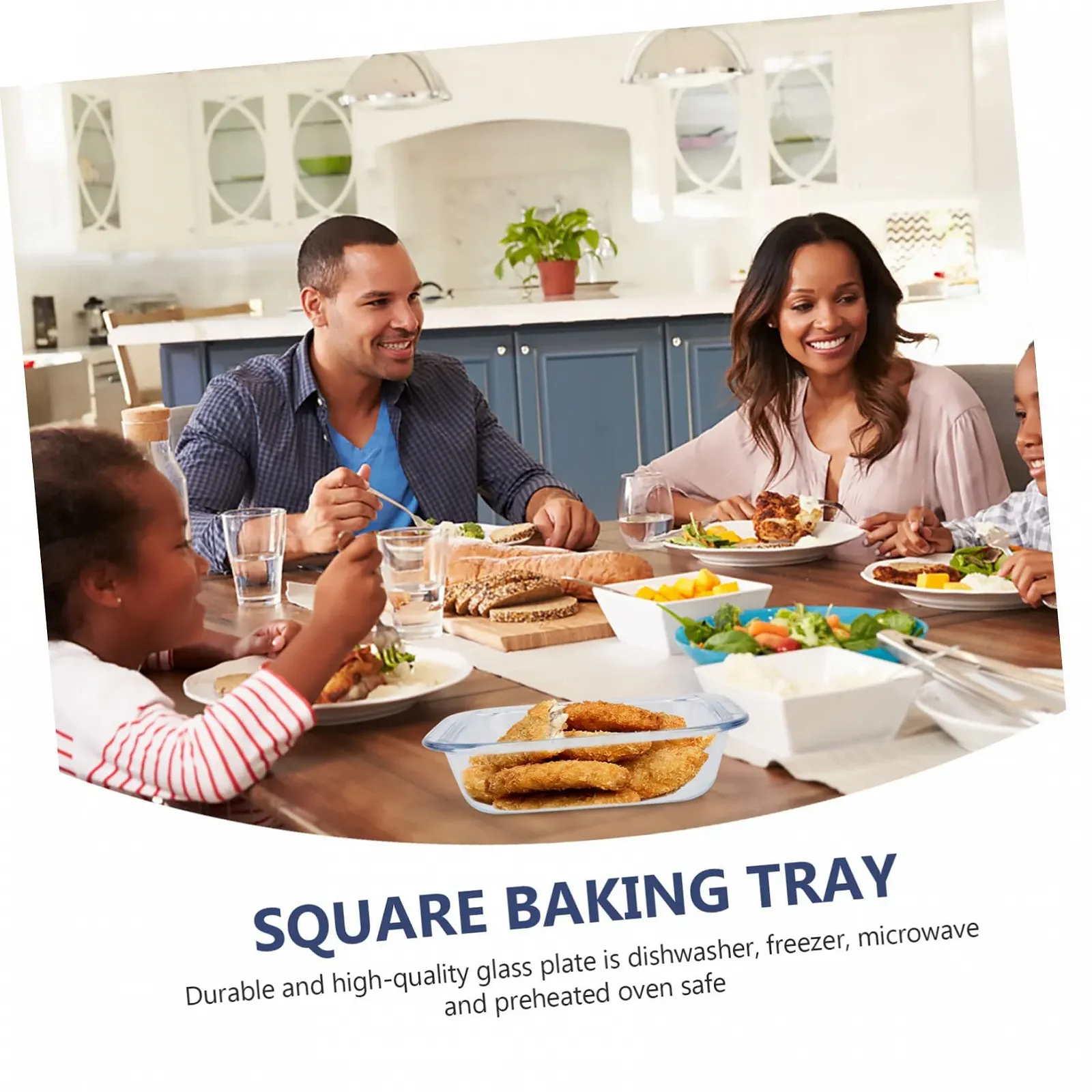 Скляна форма для запікання Ciieeo 1 шт термостійка прямокутна для духовки, мікрохвильової печі та холодильника, фото №8