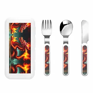 Набір дитячих столових приборів з трьох предметів Drachenk - Фото 1