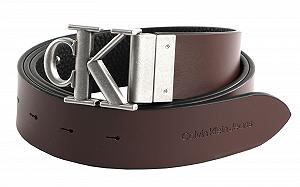 Ремень Calvin Klein CKJ Monogram Round Reversible Leather Belt 35 мм W125 Черный/Горький Коричневый, Черный / Горький Коричневый synthetic.ua - Фото 1