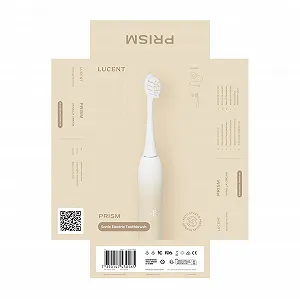 Електрична звукова зубна щітка Be Lucent Prism Sonic автоматичне увімкнення/вимкнення, таймер, 3 режими, датчик тиску, 60 днів автономної роботи Кремова ваніль synthetic.ua - Фото 1