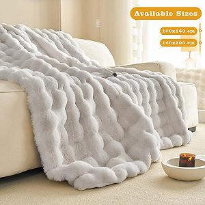 Покривало Chingcoo Плюшева Кролик Білий, 100 x 160 см synthetic.ua - Фото 1