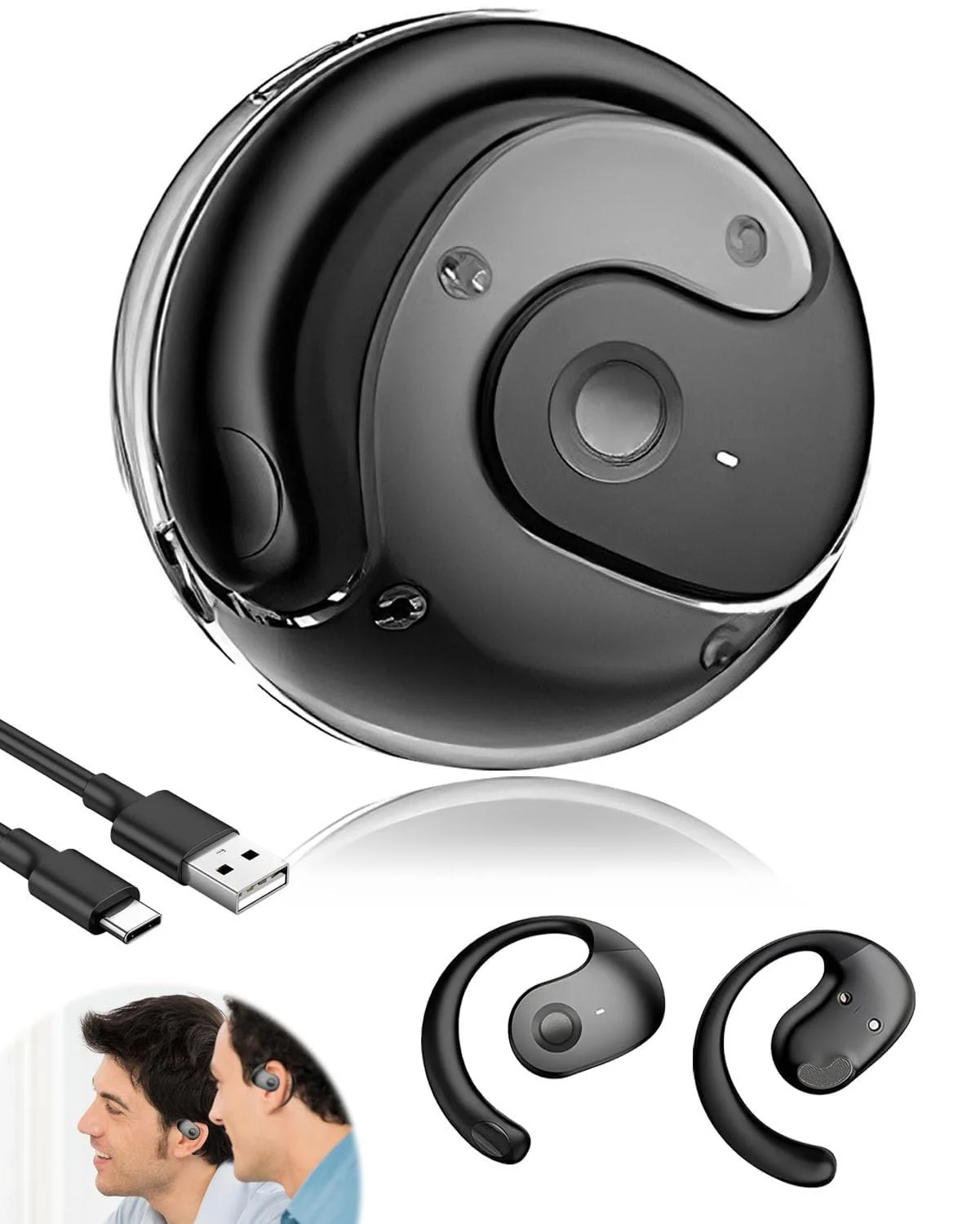 Наушники с голосовым переводом AI, 144 языка, с микрофоном, 48 часов, Bluetooth 5.4, совместимые с iOS и Android для путешествий, бизнеса, обучения, музыки, звонков, фото №1