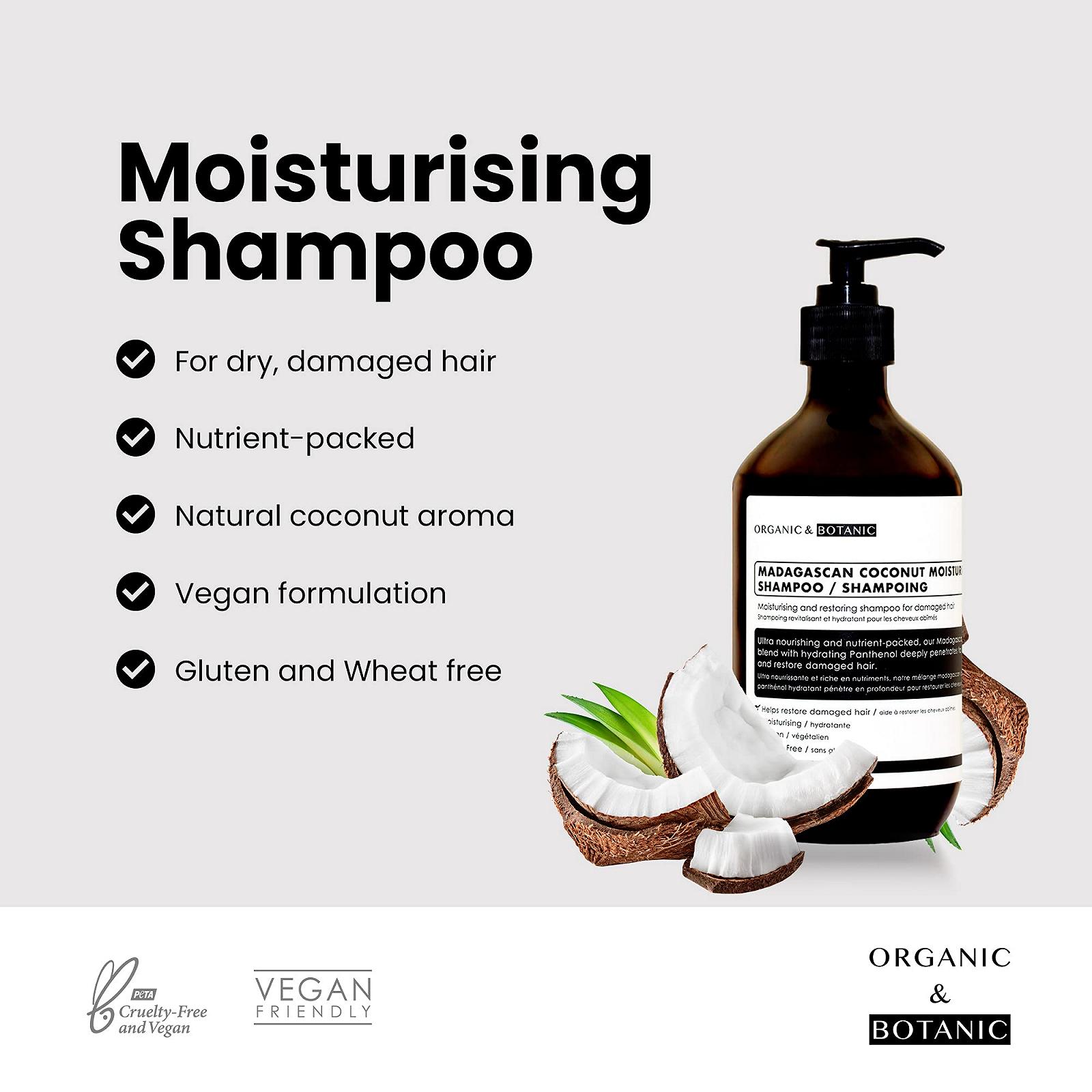 Shampoo Organic & Botanic Madagascar Coconut Moisturising 500 мл, фото №2