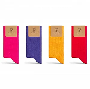 Носки RAFRAY Спортивные носки Радужные Разноцветные Носки-следки в подарочной коробке Премиум хлопок 4 пары Размер 36-40 Фиолетовый, Красный, Оранжевый, Розовый - Фото 1
