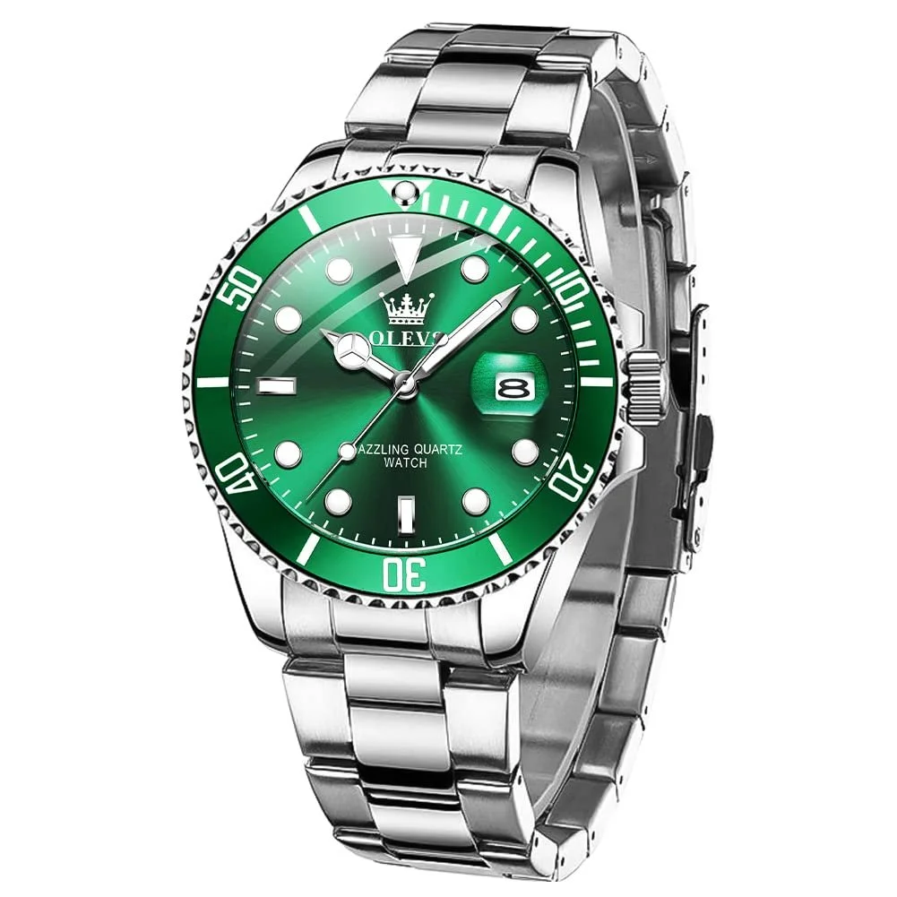 Чоловічий годинник OLEVS Календар Дизайнерський Водонепроникний Люмінесцентний, фото №1