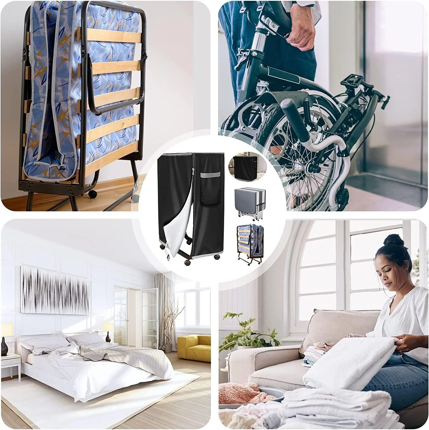 Розкладний чохол для ковдри Delamiya, 99 x 38 x 114 см, Чорний, фото №7 Розкладний чохол для ковдри Delamiya, 99 x 38 x 114 см, Чорний, фото №7