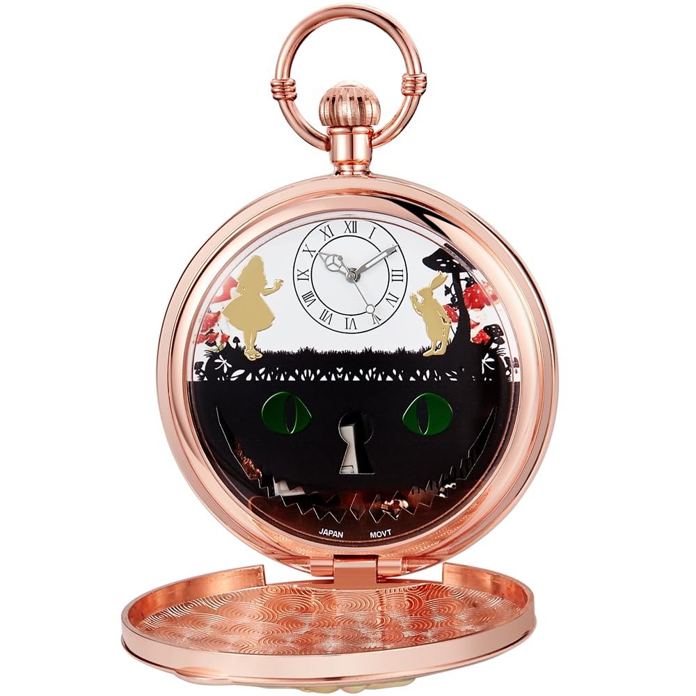 Музичний кишеньковий годинник з ланцюжкомTiong Alice in Wonderland з ручним заводом, фото №2
