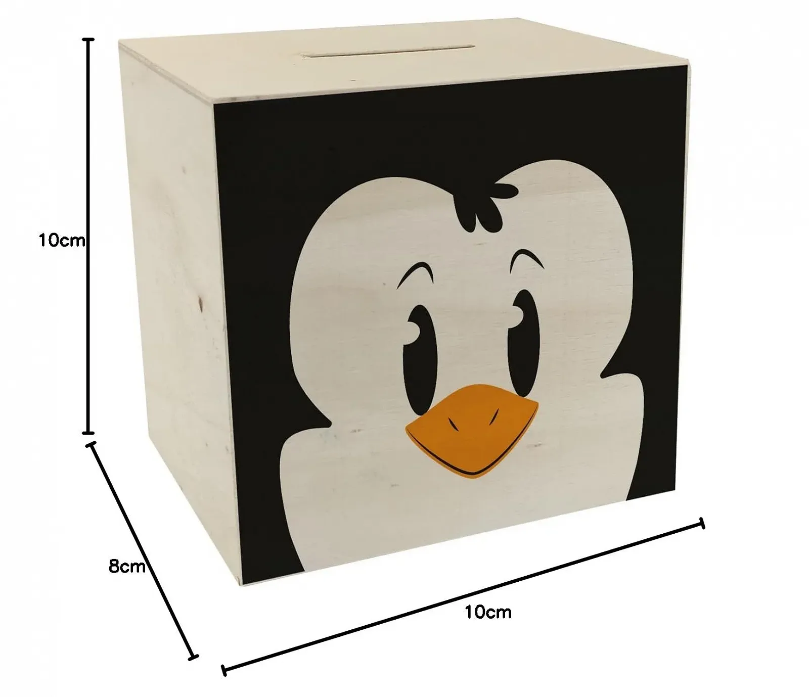 Скарбничка дерев'яна Пінгвін з мордочкою тварини, фото №9