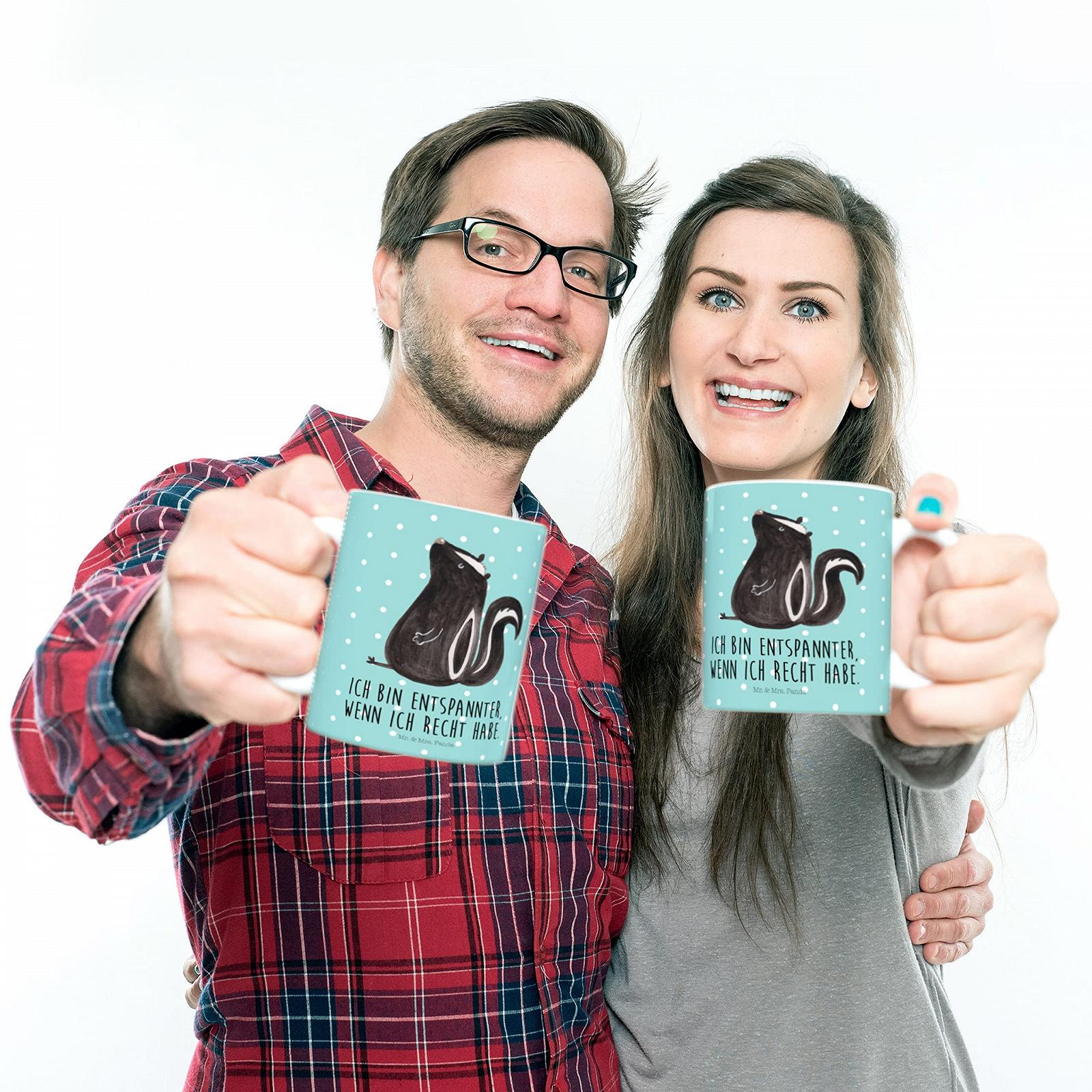 Детская Кружка Mr. & Mrs. Panda Cкунс Сидит, Стинки, Детская Кружка, Небьющаяся Кружка, Правый, Вонючий, Уличная посуда, Cкунс, фото №5