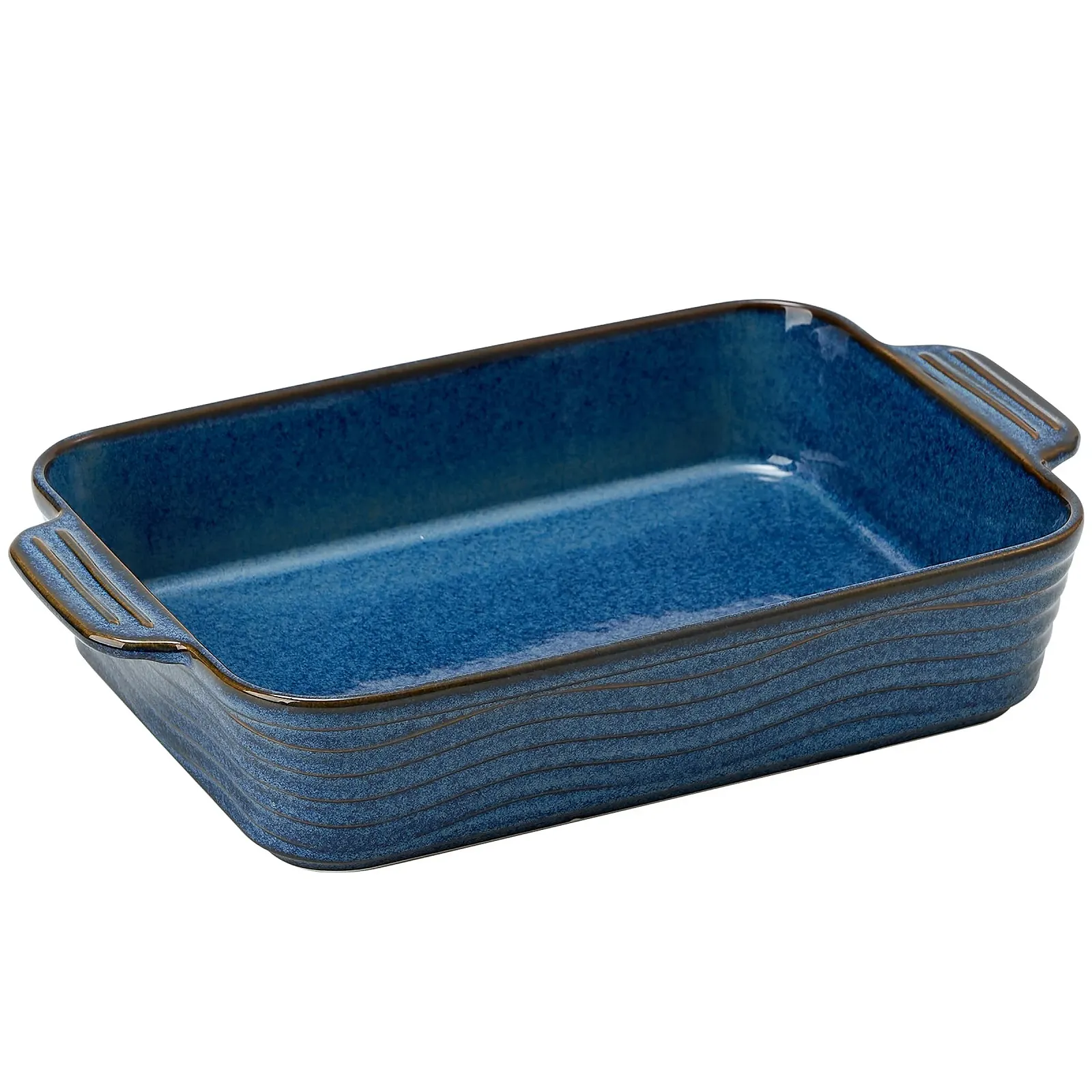 Форма для запекания Poecer керамическая 2000 мл квадратная с ручками синяя, фото №1 Форма для запекания Poecer керамическая 2000 мл квадратная с ручками синяя, фото №1