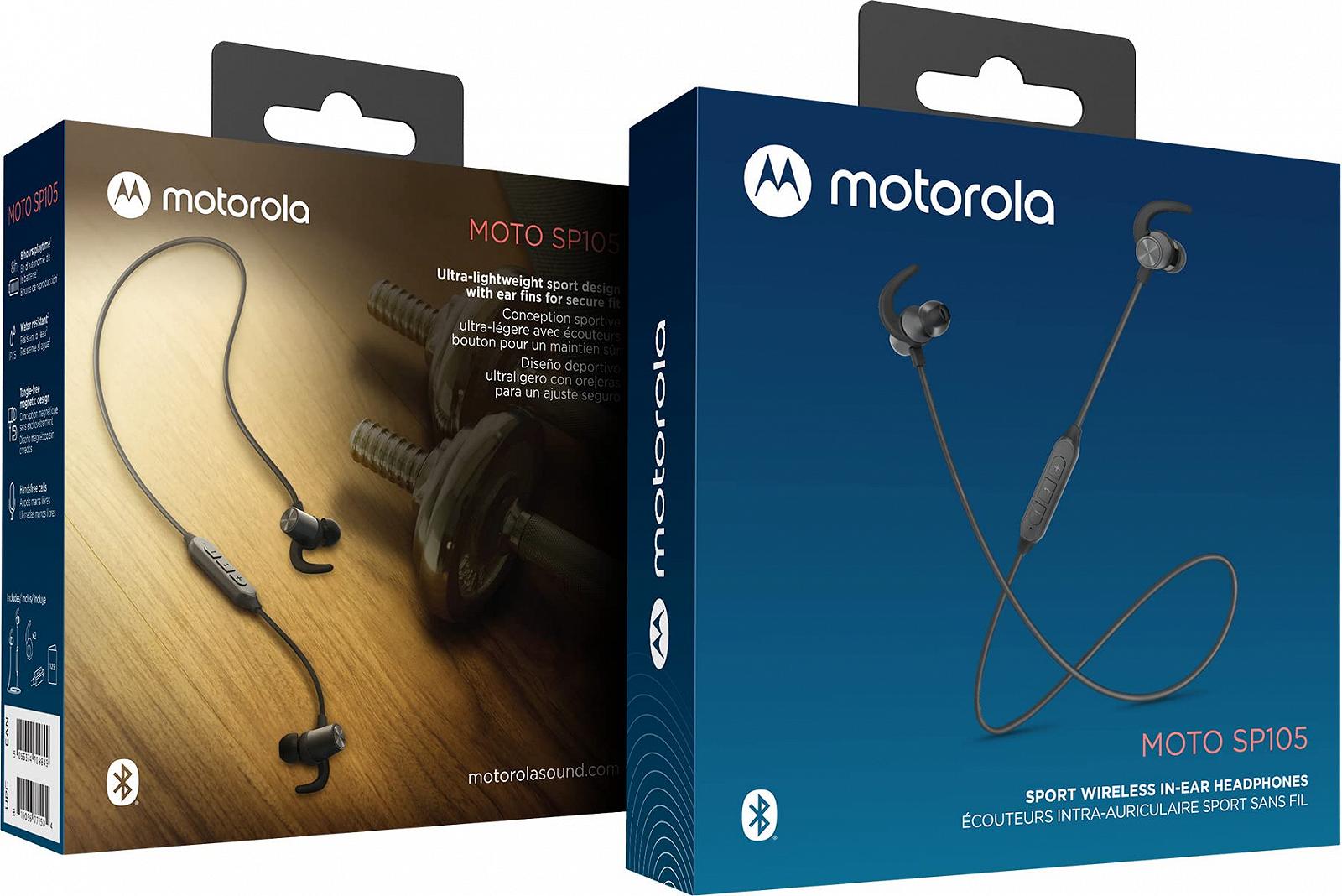Навушники Motorola Sound Moto SP105 Sport Wireless In-Ear 8 годин відтворення Водонепроникні IPX5 Без заплутування Магнітний дизайн З гучним зв'язком Чорні, фото №5