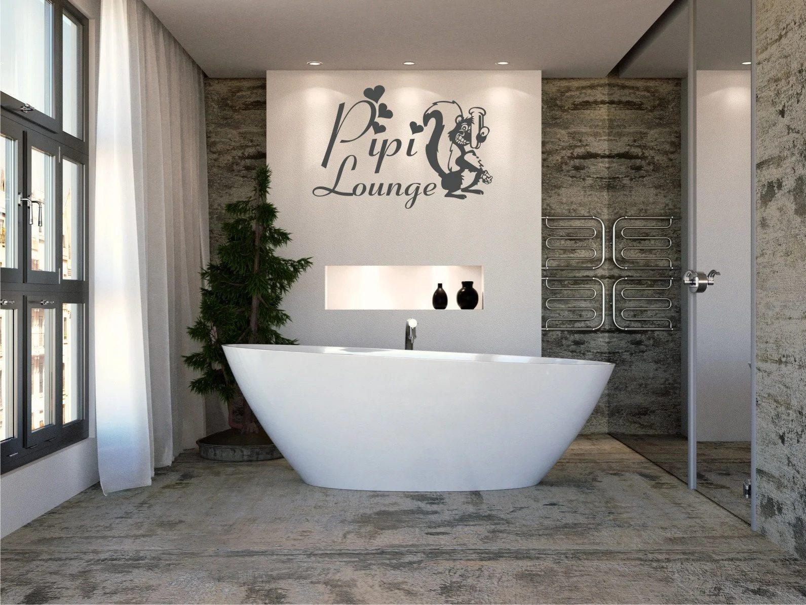 Наклейка на стену INDIGOS UG PIPI Lounge 30 см x 19 см Антрацит E931, фото №1