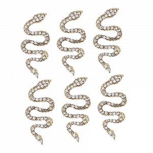 Набор украшений для ногтей (6 шт. в упаковке) Змеиный дизайн Стразы для ногтей Блестящий декор для ногтей своими руками Заклепки для ногтей Декор для маникюра Стразы для ногтей Подвески для ногтей Крест - Фото 1