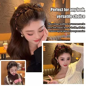 Вінтажний Обруч для Волосся з Перлинами - Фото 1