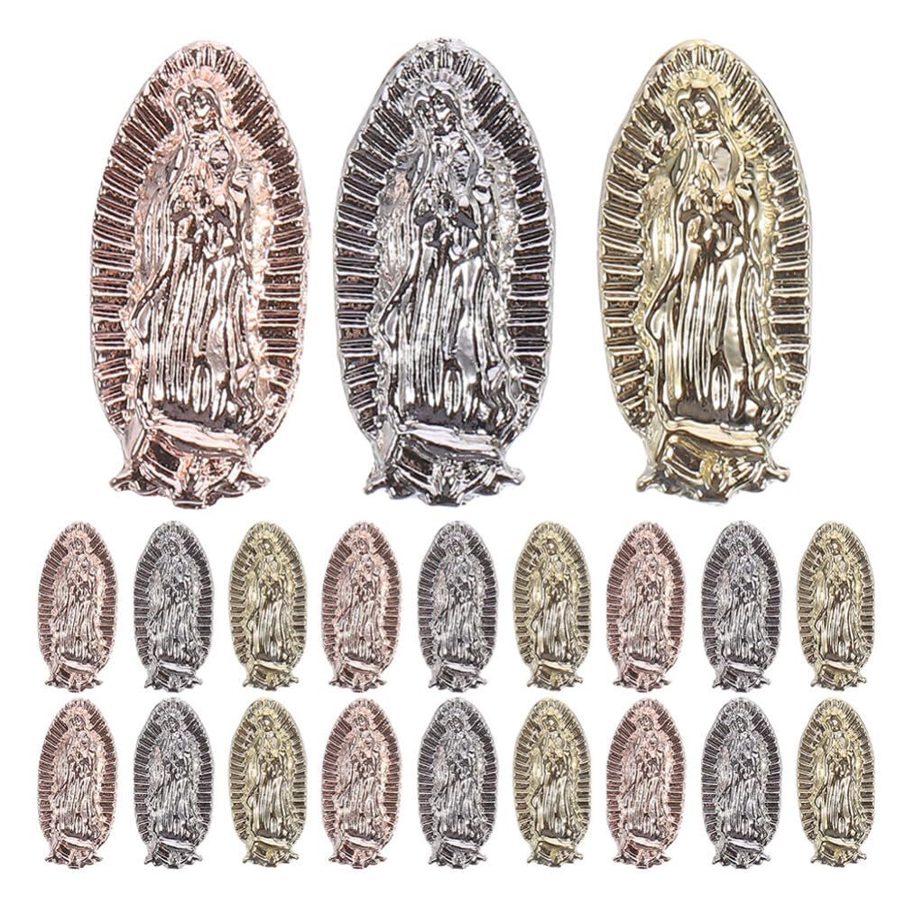 Підвіски для нігтів Baluue 3D San Judas Virgin Mary, стрази, дорогоцінні камені, фото №1