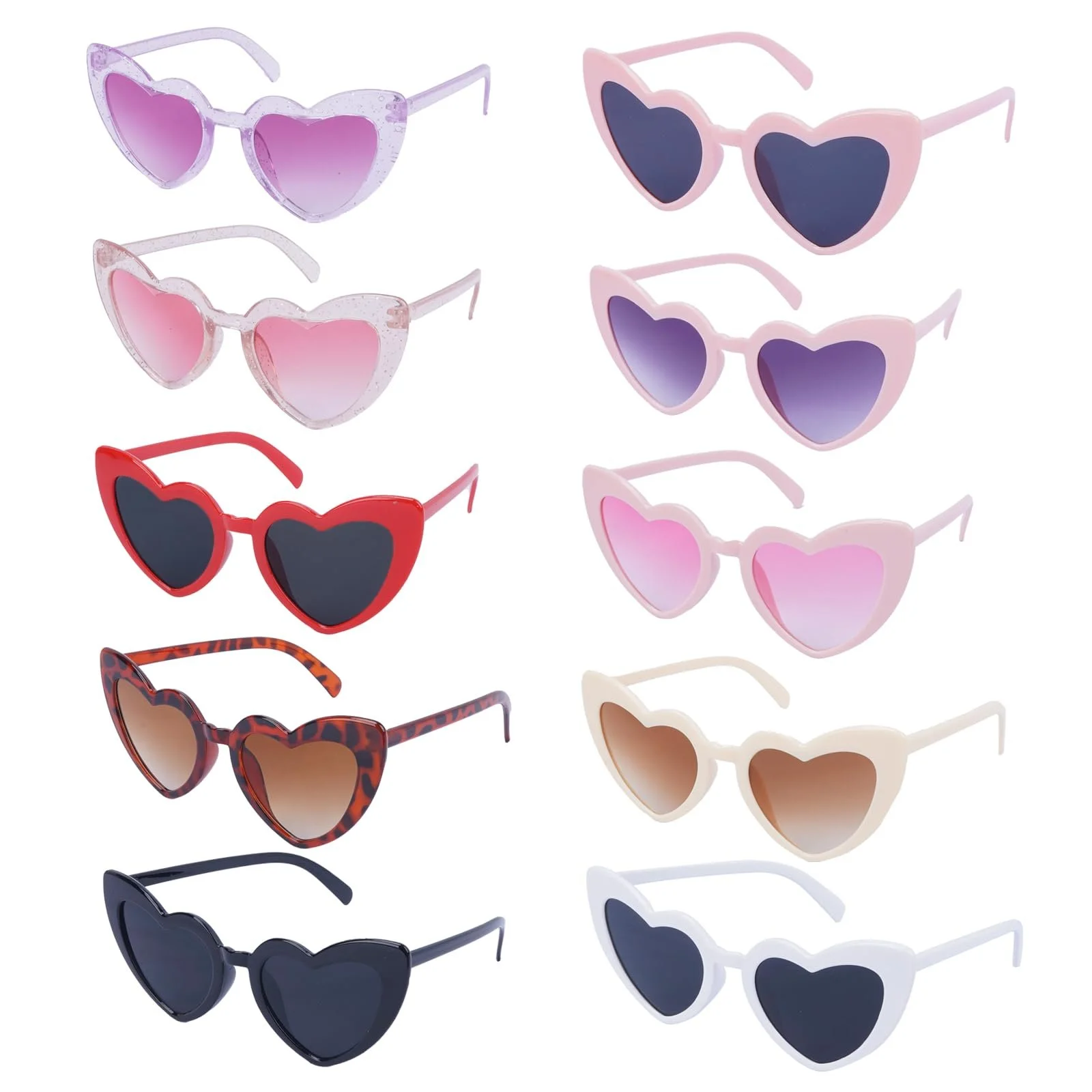 Сонцезахисні окуляри Minnhua Серце UV400 Форма серця Різнокольорові (10 штук), фото №1