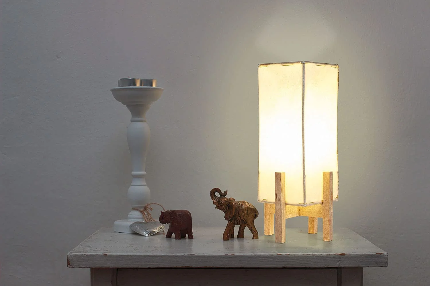 Настільна лампа Marrakesch Orient & Mediterran Interior Janka шкіряна з коричневим каркасом 39 см, фото №3