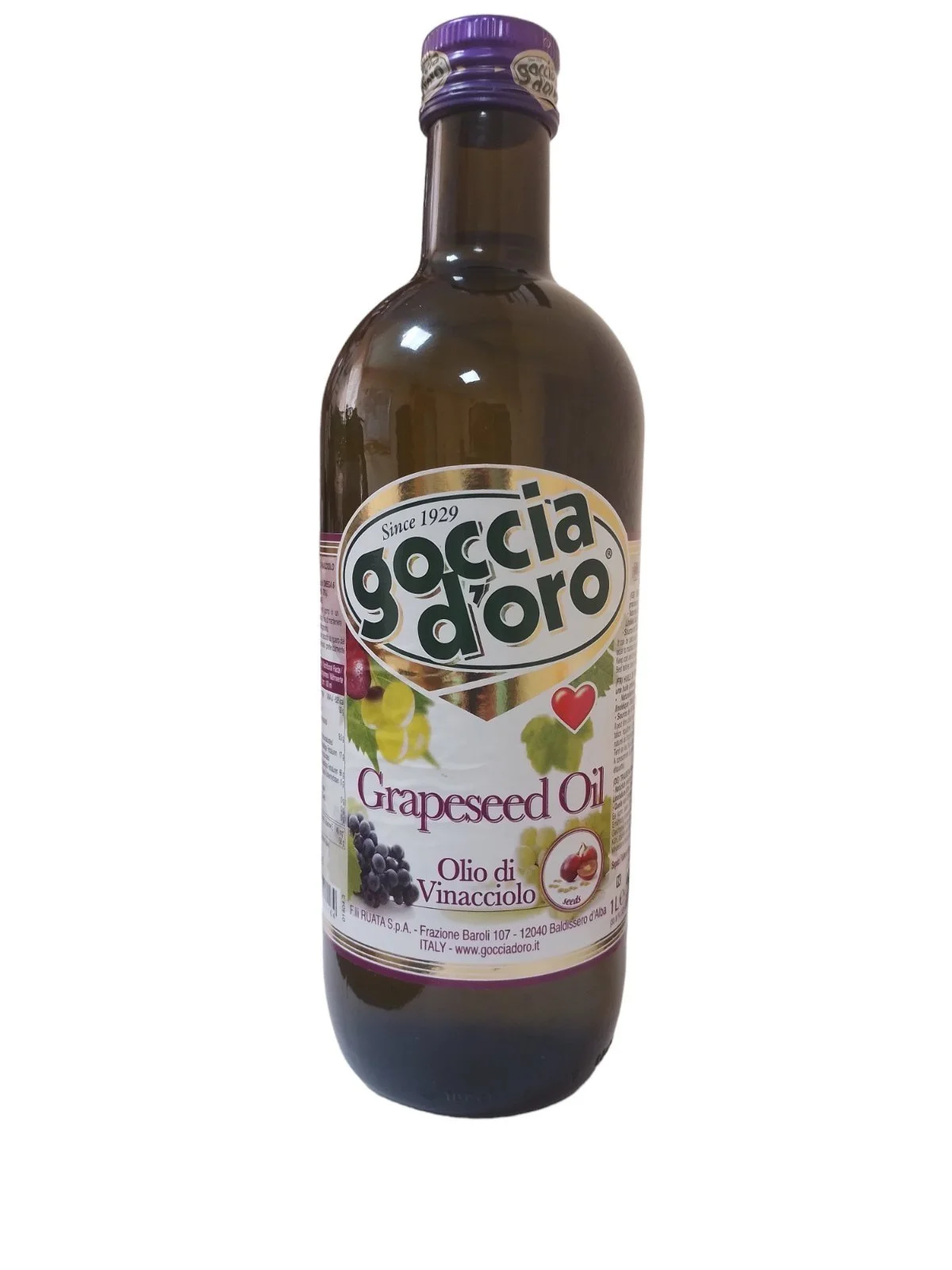 Олія виноградної кісточки Goccia d'oro - Виноградна олія - 1л (ІТАЛІЯ), фото №1