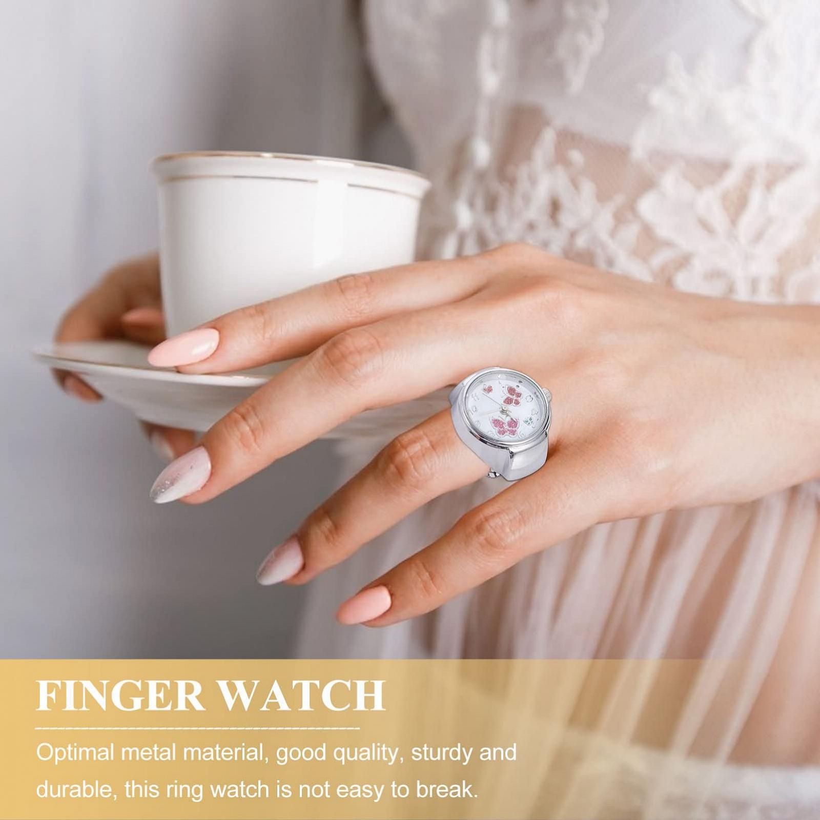 Кольцо-часы с бабочкой PartyKindom для девочек и женщин, серебристый, ретро, фото №9 Кольцо-часы с бабочкой PartyKindom для девочек и женщин, серебристый, ретро, фото №9