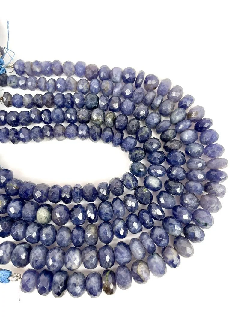 Натуральний Іоліт Родель Ограновані Намистини 8.5-9.5 мм, нитка довжиною 28 см для намиста та браслета, фото №1