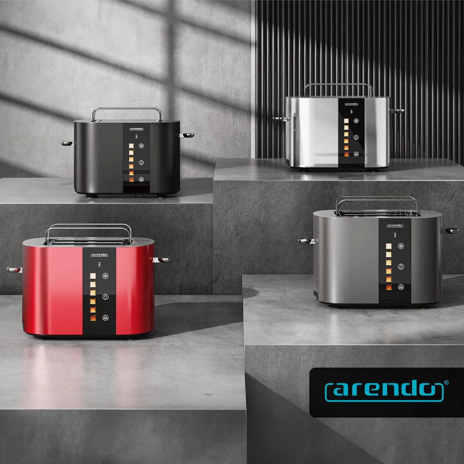 Тостер Arendo Stainless Steel 800W з сенсорним екраном, подвійними стінками, вбудованою насадкою для булочок, 6 рівнями підсмажування, центруванням хліба, дисплеєм залишкового часу та функцією пам'яті, фото №7