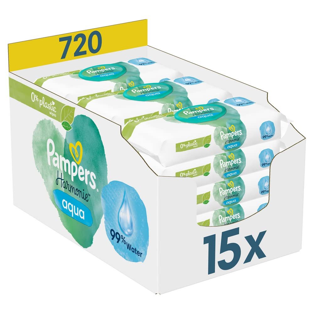 Влажные салфетки Pampers Harmonie Aqua Baby Box 720 штук (15 x 48) для нежной кожи с 99% содержанием воды и игрушка для ванны Baby Einstein Opus's Ocean of Discovery, фото №5
