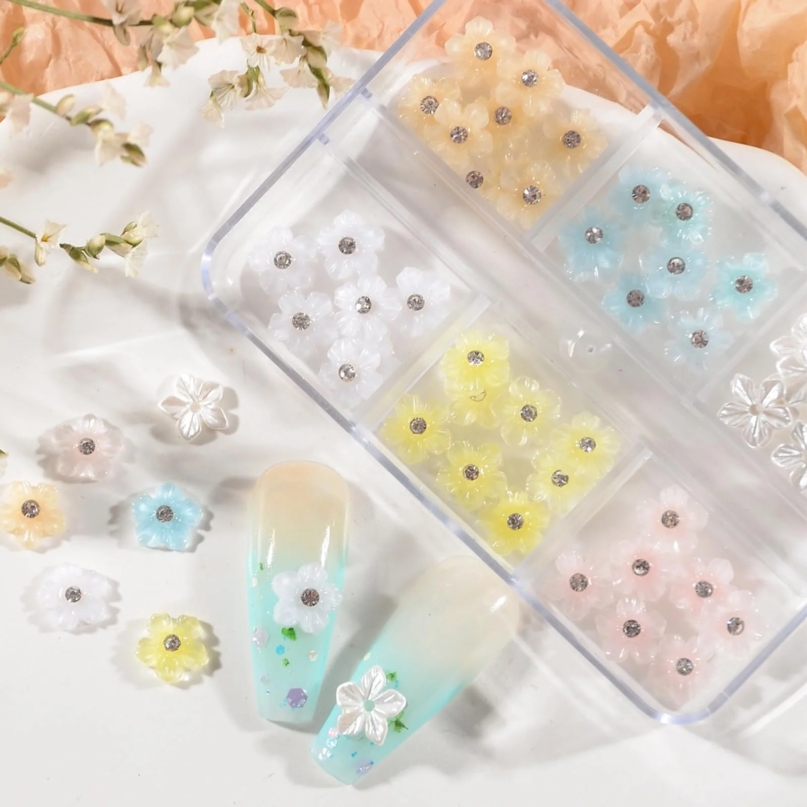 3D Цветок для ногтей Аксессуары со стразами Смола Украшение для ногтей, фото №5