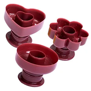 Набір форм для пончиків NUOBESTY 3 шт. Пластик PP Серце Квітка Коло - Фото 1