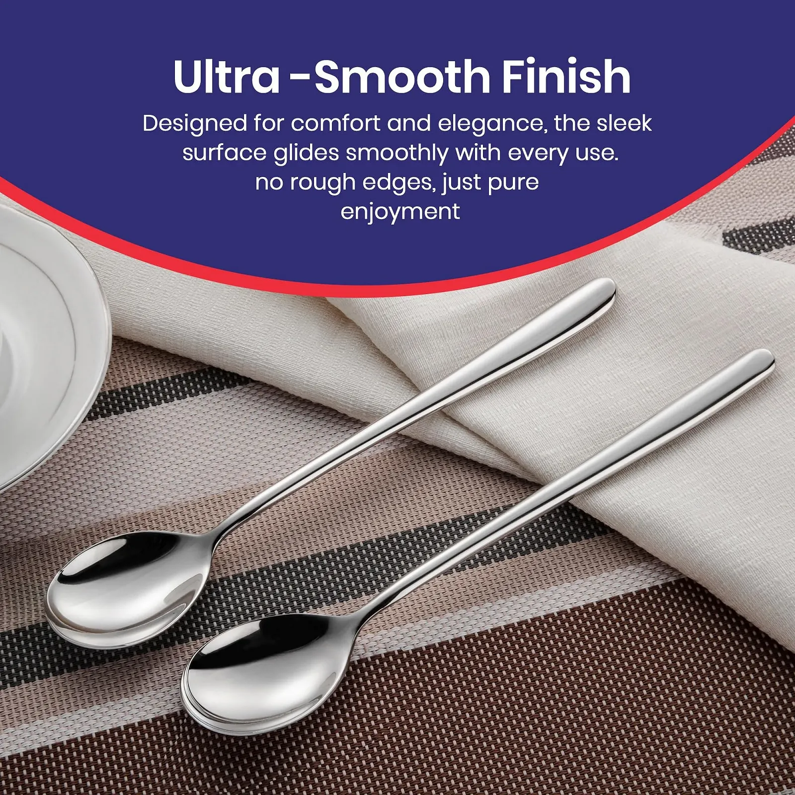 Ложка для лате з нержавіючої сталі 20 см, набір 12 штук, фото №3