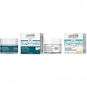 Набір кремів lavera Anti-Wrinkle Q10 Нічний (50 мл) та Денний зволожувальний (50 мл) Антивіковий - Фото 1