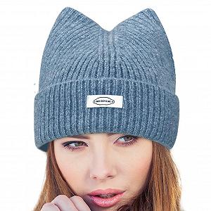 Шапка Вязаная Голубая - Фото 1