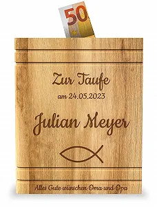 Скарбничка Geschenkfreude дерев'яна у формі книги з гравіюванням - Фото 1