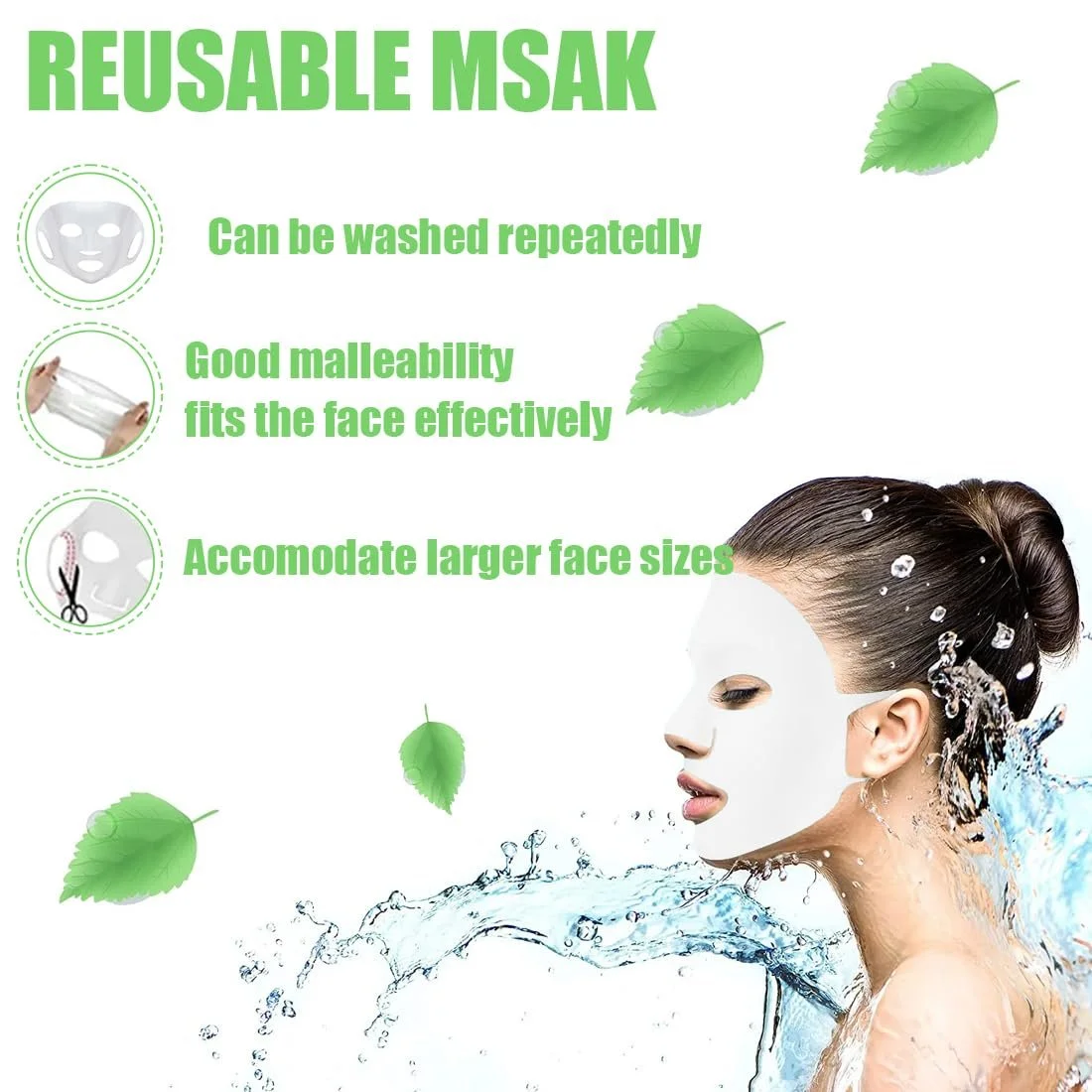 Багаторазова силіконова маска SGERUFZ для обличчя з гачками, 2 шт, фото №3 Багаторазова силіконова маска SGERUFZ для обличчя з гачками, 2 шт, фото №3