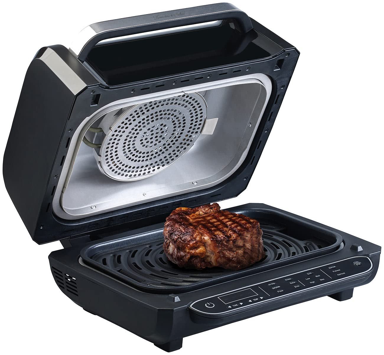 Мультипіч-гриль Rosenstein & Söhne Smokeless BBQ Grill цифрова 3-в-1 1700 Вт Чорна, фото №8